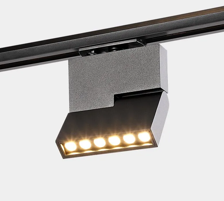 2024 12W LED Track Light Square Black Ceiling Light for Room Exhibitions Wall Mounted Warm White White Cold White Knob Switch CE Certified