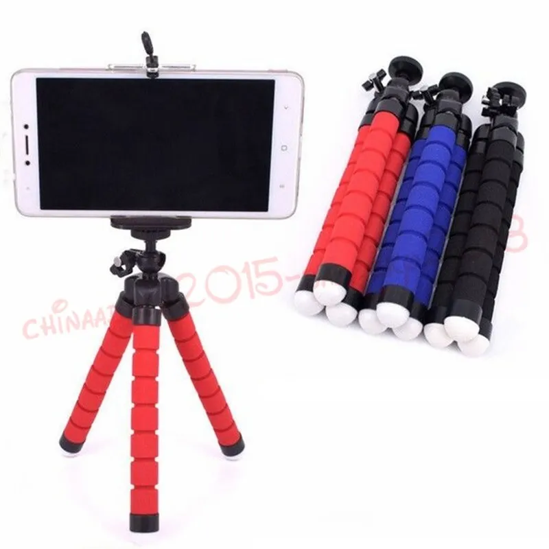 3 col Flexible Tripod Holder For Cell Phone Car Camera Universal Mini Octopus Sponge Stand Bracket Selfie Monopod Mount With Clip by dhl