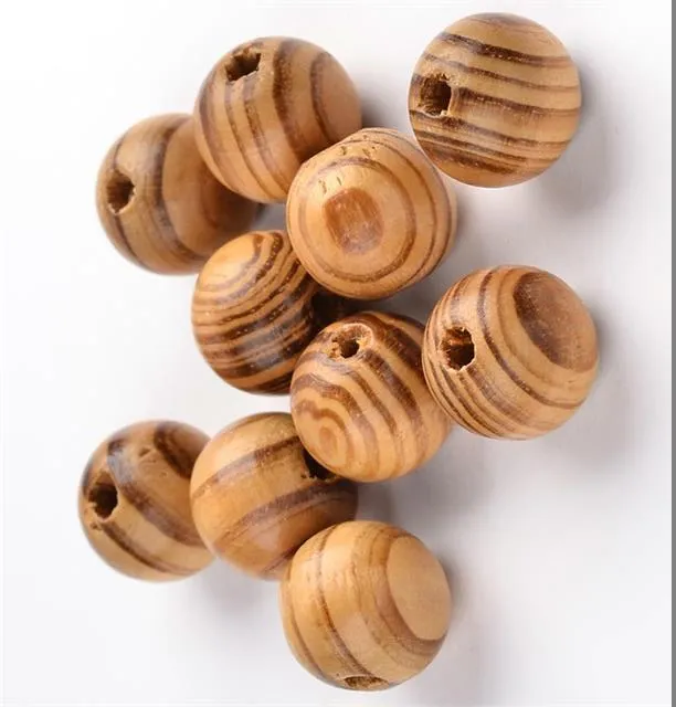 500 pcs / lote 6 tamaños para perlas de madera espaciador de madera cabritas para pulsera collar de bricolaje de bricolaje