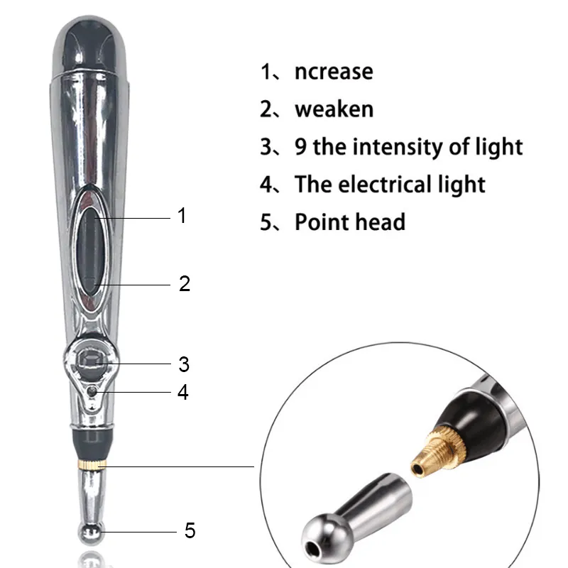 Здравоохранение электрическое меридианское магнитное терапия Массаж Массаж Meridian Energy Pen Massager Tool для ухода за лицом 4890896