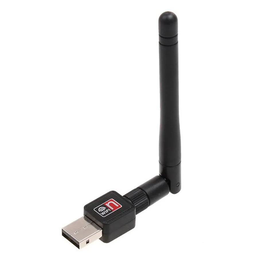 Mini 150Mbps USB WiFi WIFI Adaptadores Sem Fio Cartão de Rede LAN Adaptador com Antena 2dBi para Acessórios de Computador 100 pçs / lote Livre DHL