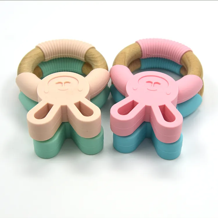 Giocattoli Dentizione Neonato 2 Pezzi – Massaggiagengive A Forma Di Coniglio In Silicone, 0-6 Mesi. Allevia Il Dolore E Prurito Alle Gengive, Sicuro E Facile Da Pulire!