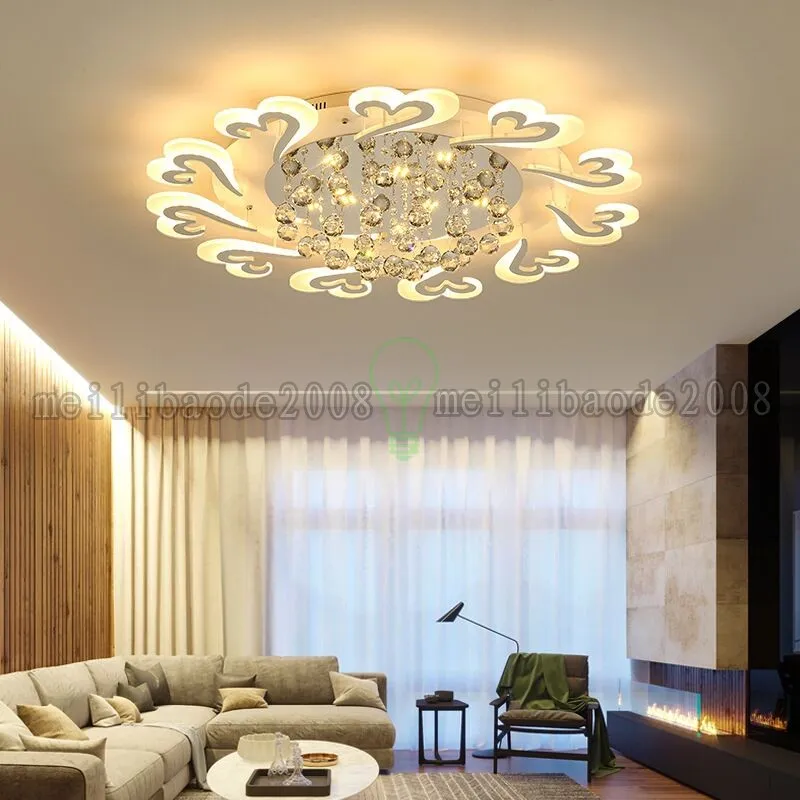 Lampade moderne del soffitto di cristallo semplici del LED Illuminazione dell'interno Arte sottile eccellente Luci di buon auspicio Luci per il soggiorno Camera da letto Ristorante Ville