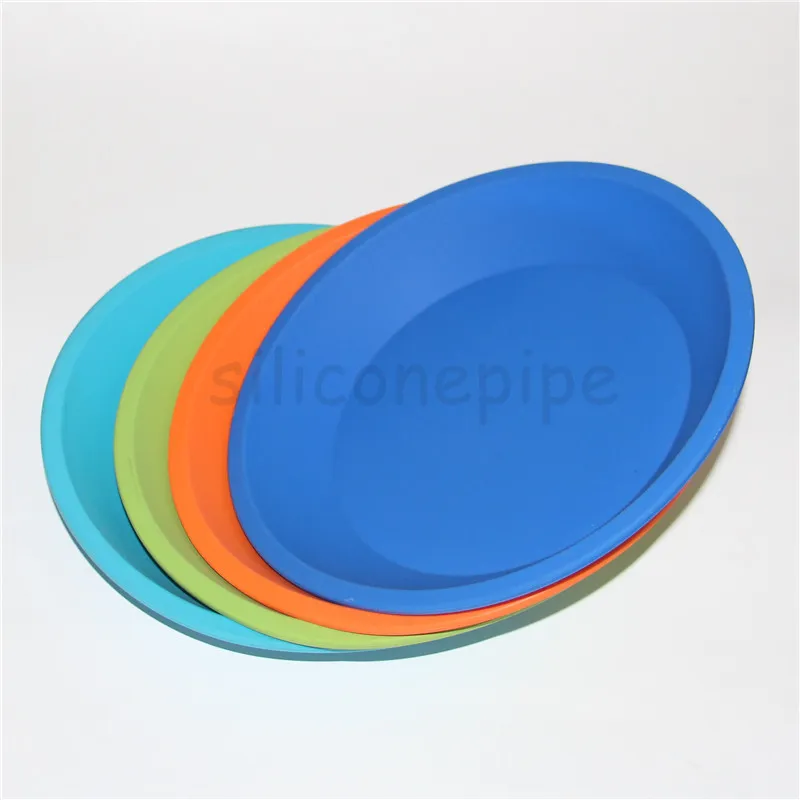 Offre spéciale plateau en silicone plat profond poêle ronde 8 amical récipient en silicone antiadhésif concentré d'huile bho fda cendrier en silicone