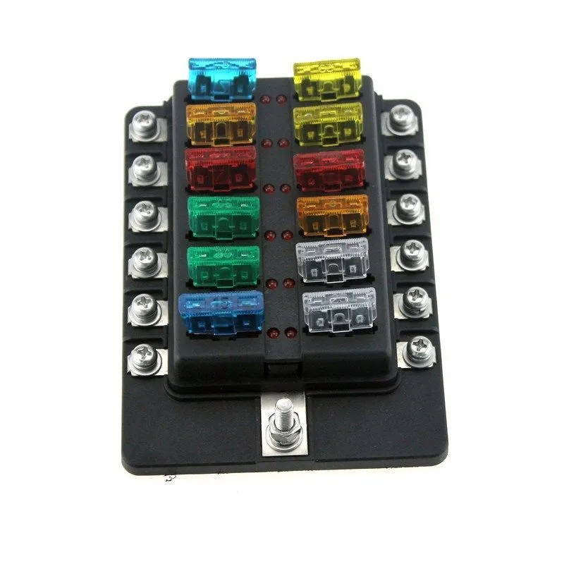 Car 12 Way Circuit Standard Ato Blade ATC ATO LED Fuse Box Block Holder DC 32V230J