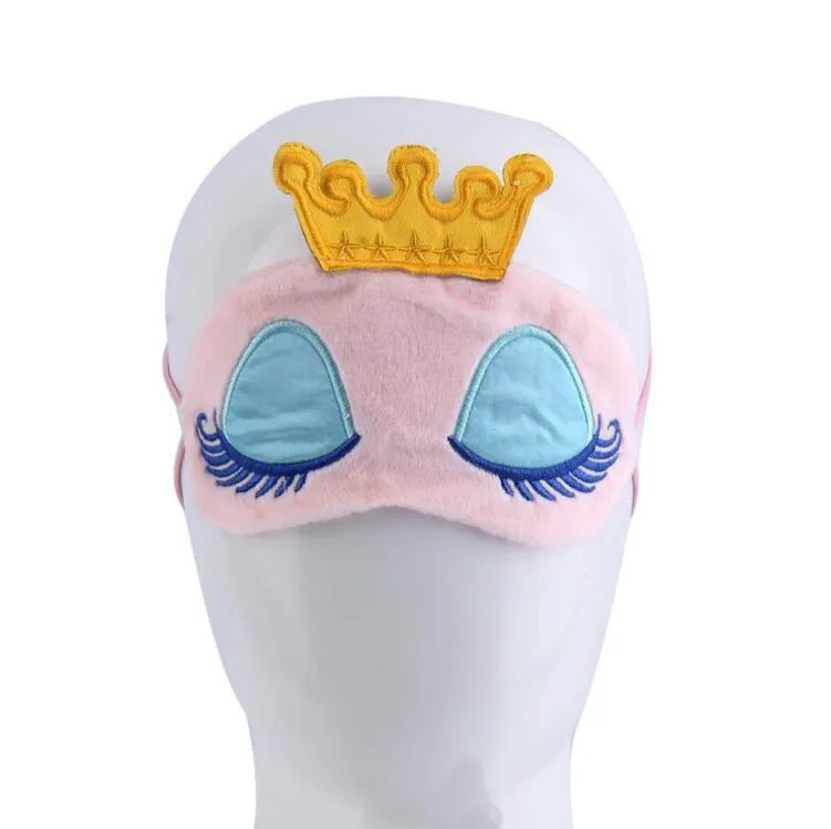 Schattige prinses reizen gezicht reizen slapen blinddoek schaduw oog masker vrouwen dame gilrs baby lange cilia kroon fantasy ogen dekking