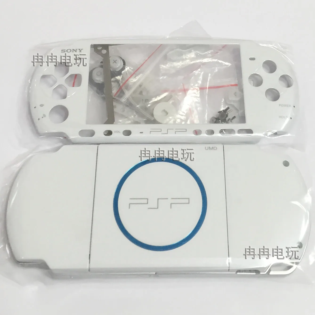 PSP3000 PSP 3000ゲームコンソールの交換のフルホワイトハウジング ...