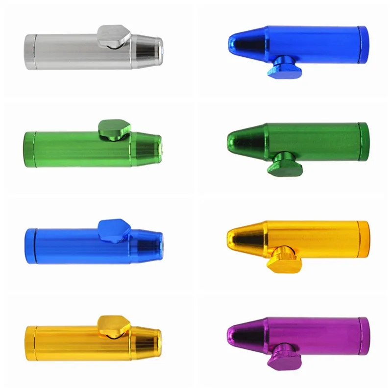 Newest Colorful Metal Snuff Bullet Shape Smoking Pipe Nose Aluminium Alloy Innovative Design Portable High Quality Multi Style