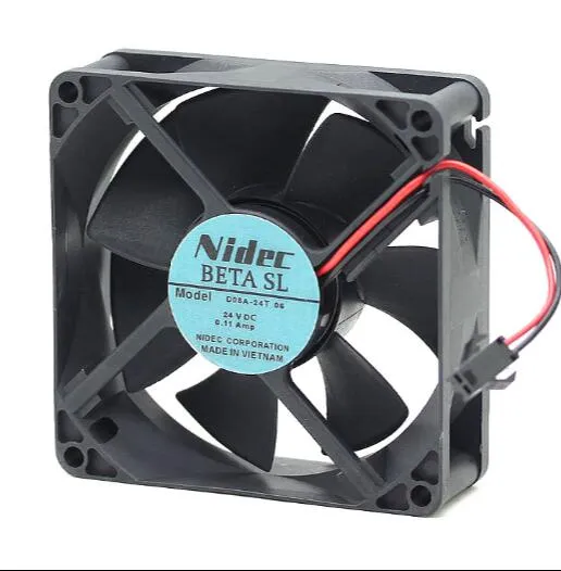 Conversion de fréquence d'origine ABB ventilateur de refroidissement Nidec D08A-24TU 80*80*25 06 DC 0.11A 24V 2 fils