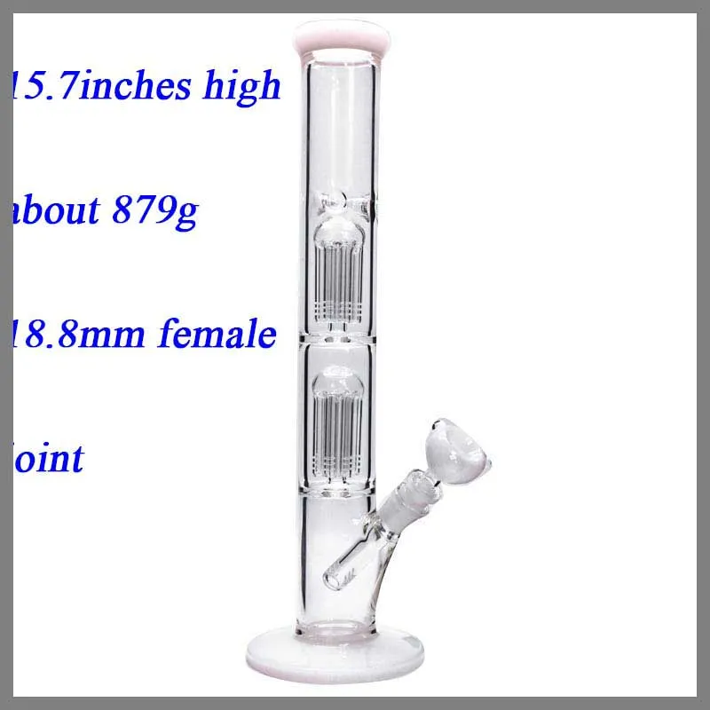 Hookahs 2x-layer 8xarms Glas Percolator Bong Big Water Pipe met Ice Thignes Complete 15.7 Recht uniek ontwerp,