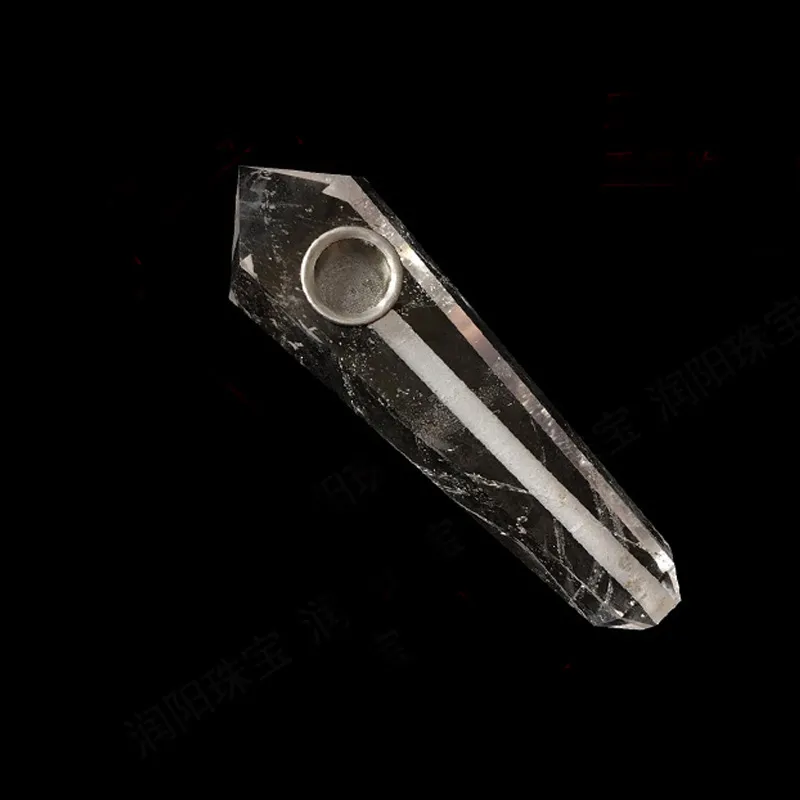 Clear Crystal Kwarcowy Healing Rock Stone Wand Palenie Punktów Rury Super Grad Półprzezroczyste Biały Naturalny Lód Semi Precious Gem Papieros