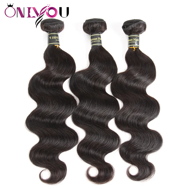 Brésilien Vierge Cheveux Corps Vague Droite Vague D'eau Profonde Kinkly Bouclés Extensions de Cheveux Humains 10a Grade Trame Armure 3 4 Bundles Natur2869335