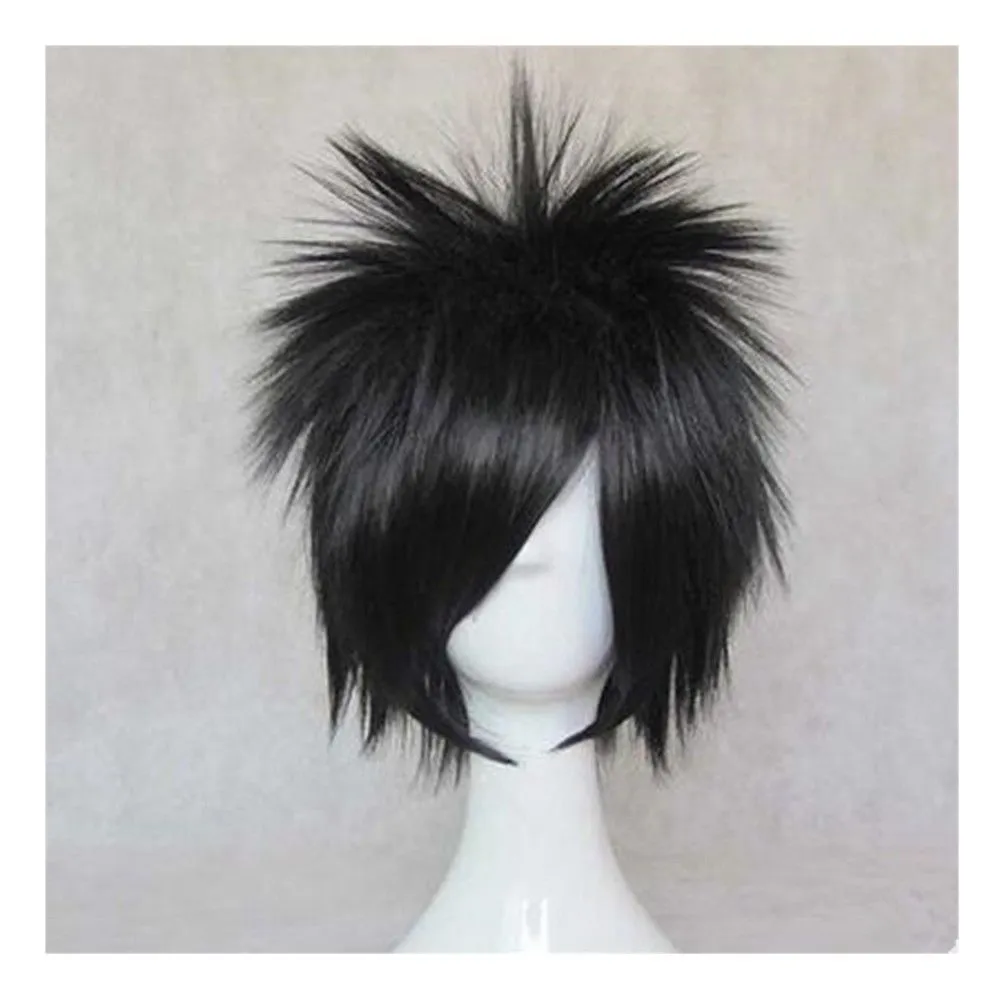 Anime Peruca Cosplay Uchiha Sasuke Preto Cabelo Sintético Curto Homens Halloween Hair