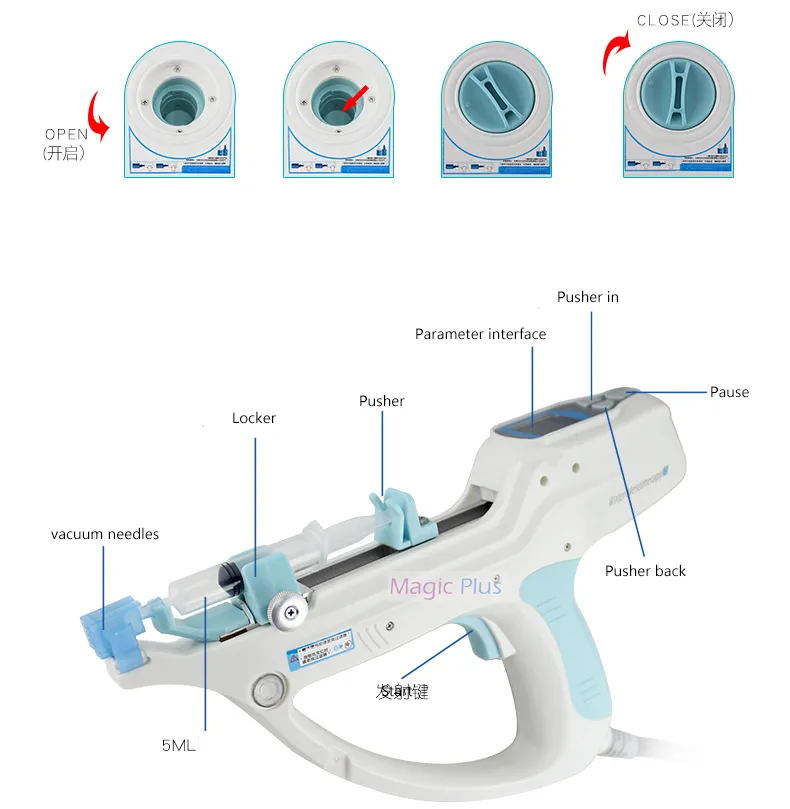 Platelet Rich Plasma PRP Meso Injector Mesotherapy Gun With 5/9 Pins U225 Mesogun For Skin Whitening Skin Sagging Wrinkle Removal Machine