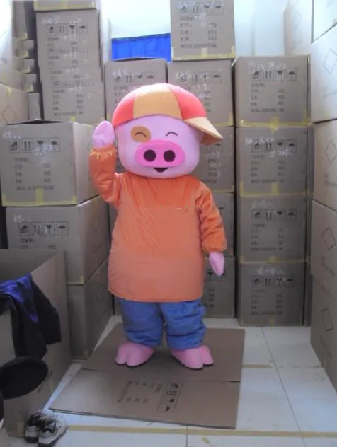 2018 alta qualidade quente trigo torções porco mascote adulto traje