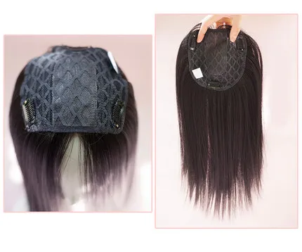 2018 neue Mode Mono Spitze Haar Toupet dünne Haut natürliche Haar Topper lange Haarteil Top Damen Perücke glattes Haar Ersatz277v