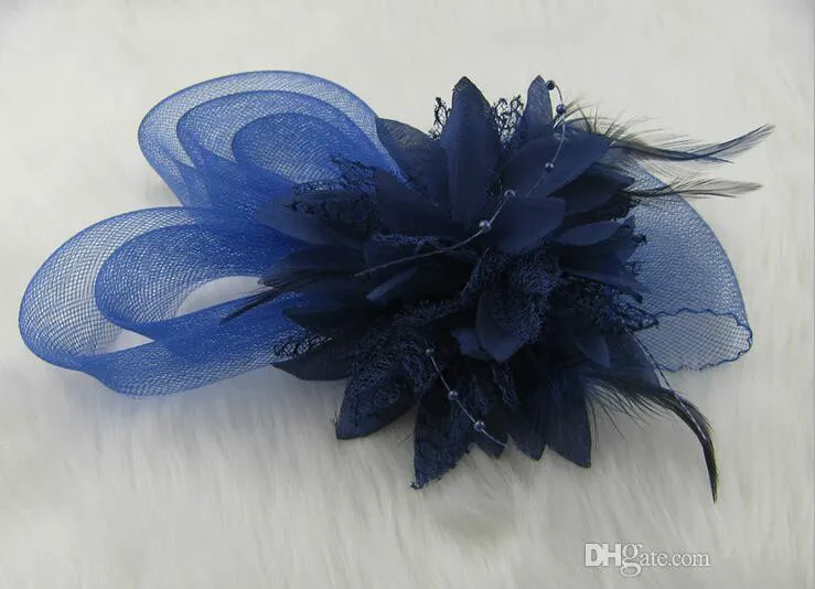 European Style Veil Feather Women Hair Accessories Fascinator Hat Cocktail Party Wedding Headpiece Court Headwear Lady HJIA362