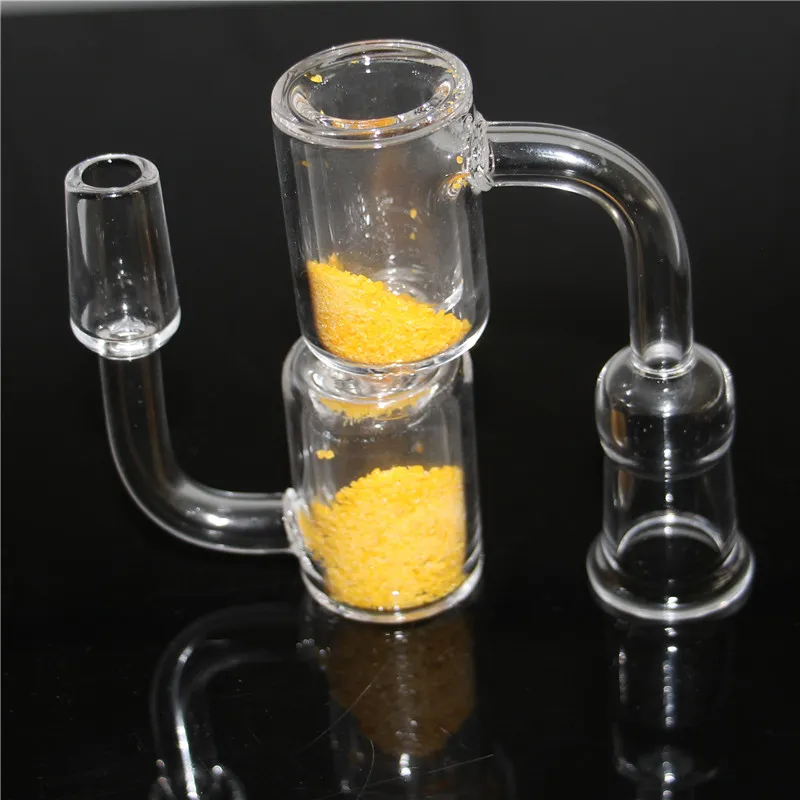 Smoking Quartz Thermal Banger 25mm OD with Thermochromic Bucket Double Tube Bangers Nail color changing nails For Oil Rig Glass Bong