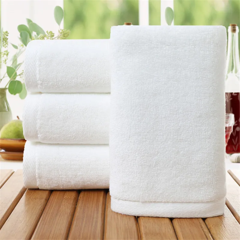 5PCS / Set Asciugamani per hotel bianchi Asciugamano per il viso assorbente  in cotone 100% per adulti Spa Gym Asciugamani da bagno per spiaggia