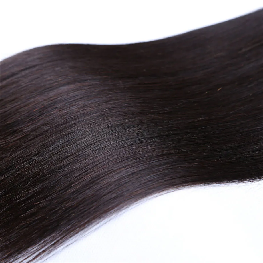 HINDY Virgin Human Hair 13x4 Lace Frontal مع 3 حزم 10-28 بوصة مستقيمة شعر مقدمة مسبقة الإغلاق الأمامي بالإضافة إلى حزمة