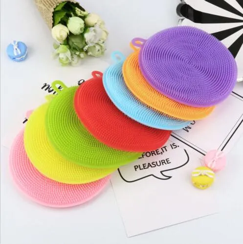 Transhome Magic Silicone sponge kitchen Cleaning Brushes Dish Bowl Scouring Pad Pot Pan Easy to clean Wash Brushes Cleaner