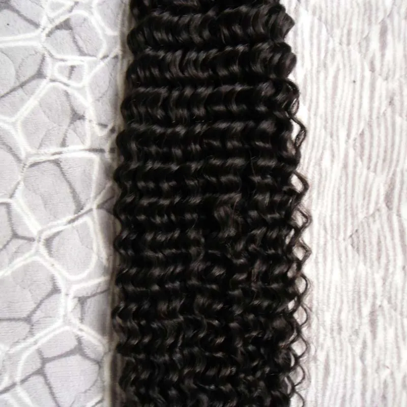 Mongolisch versaute lockige Haare Itip Prebinded Hair Extensions Non -Remy 100gstrands natürlicher schwarzer unverarbeiteter menschliches Haar1820188