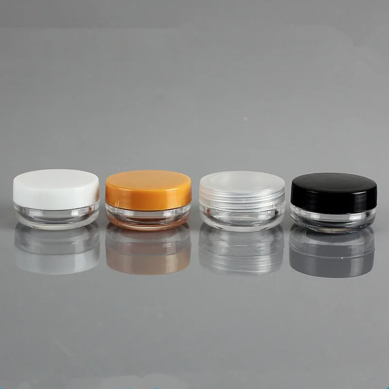 3g tomma kosmetiska påfyllningsbara flaskor plastögonskugga Makeup Face Cream Jar Pot Sample Jars Snabb leverans F1344