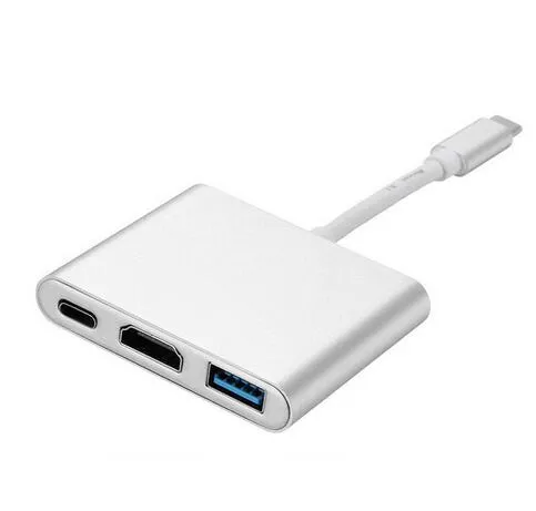 USB 3.1 Hub USB-C USB 3.0 / HDMI / C Tipi Dişi Şarj Noktası OTG Adaptör Mac için