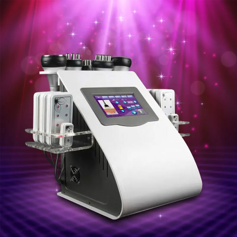 Novo design 6 em 1 Cavitação ultrassônica Vacuum Radiofrequency Lipo a laser de slimming