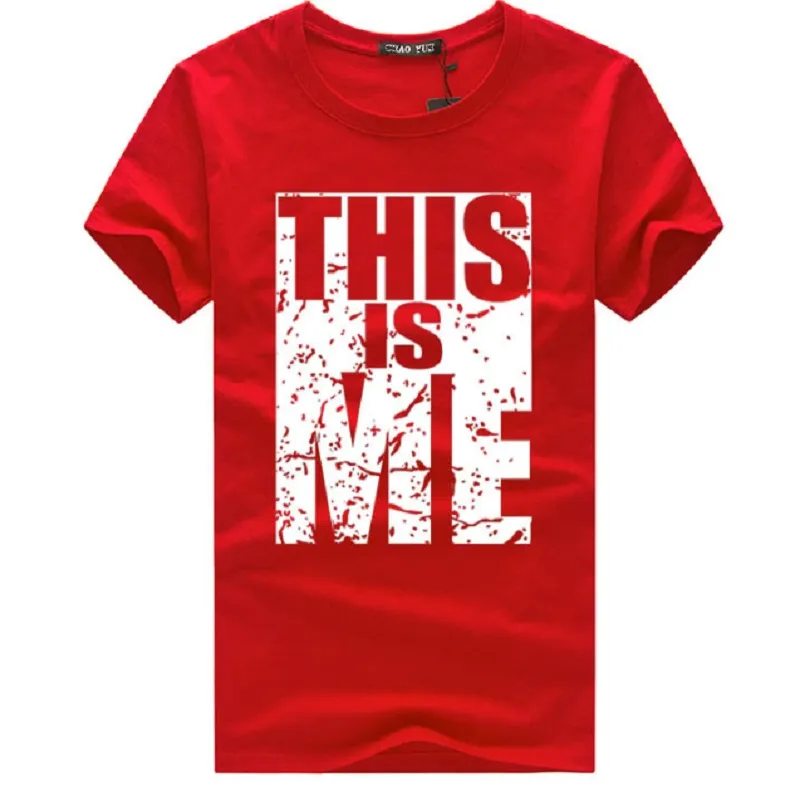 Maglietta da uomo, THIS IS ME Words Print Manica corta Bianco/Grigio/Rosso/Nero T-shirt per uomo