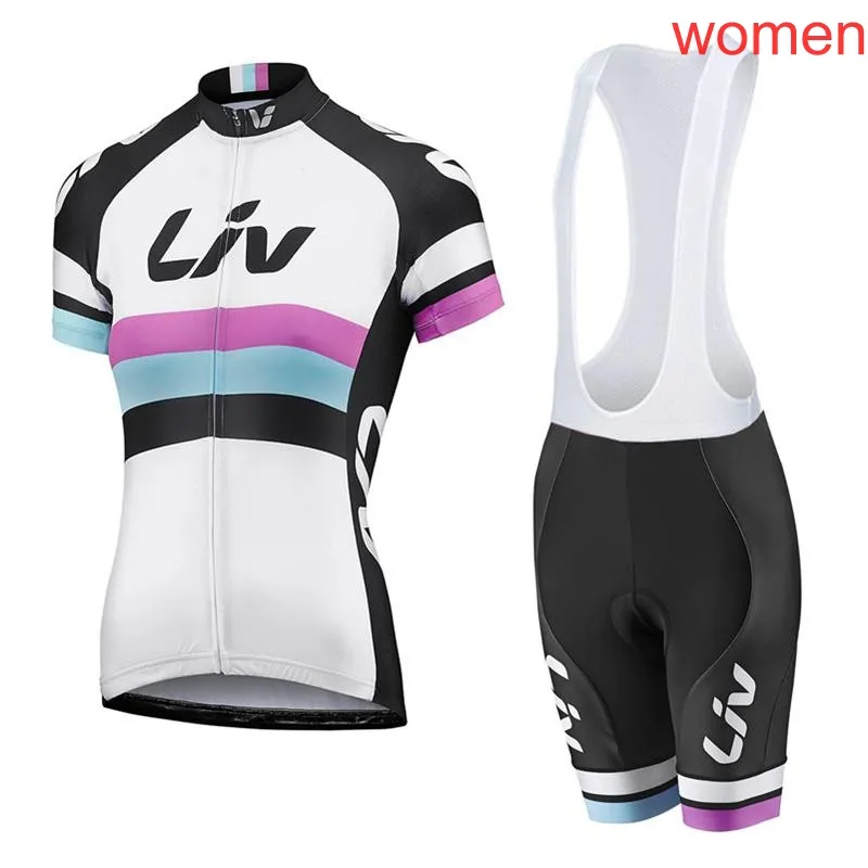 2018 LIV Takımı Yaz Kadın Bisiklet Jersey Ropa Ciclismo Nefes Bisiklet Giyim Hızlı Kuru Bisiklet Sportwear Bisiklet Önlüğü Pantolon Jel Pad 81805Y