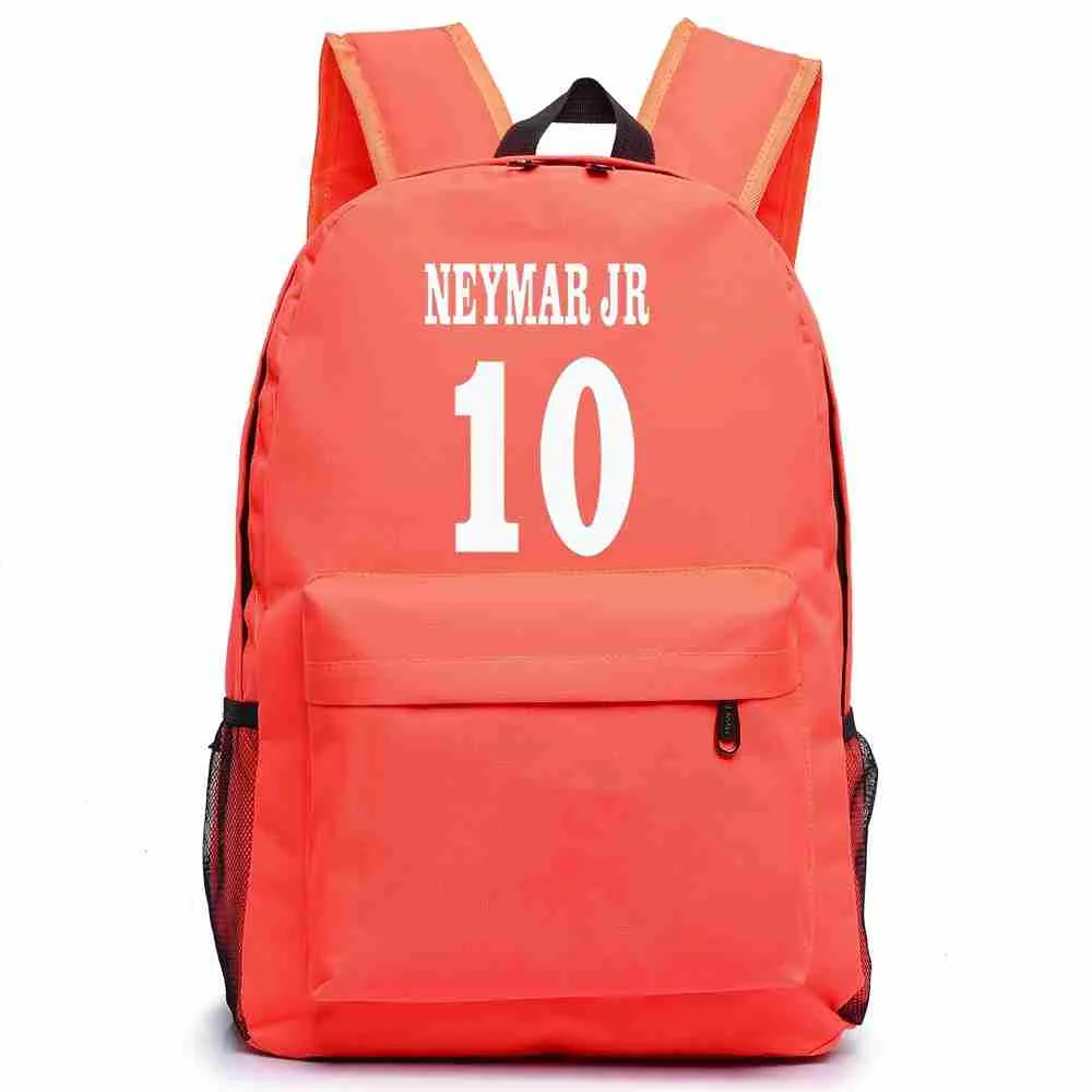 Neymar JR Canvas 배낭 청소년 축구 백팩 소년 소녀 학교 가방 학생 남성 여성 RuckSack Mochila Escolar