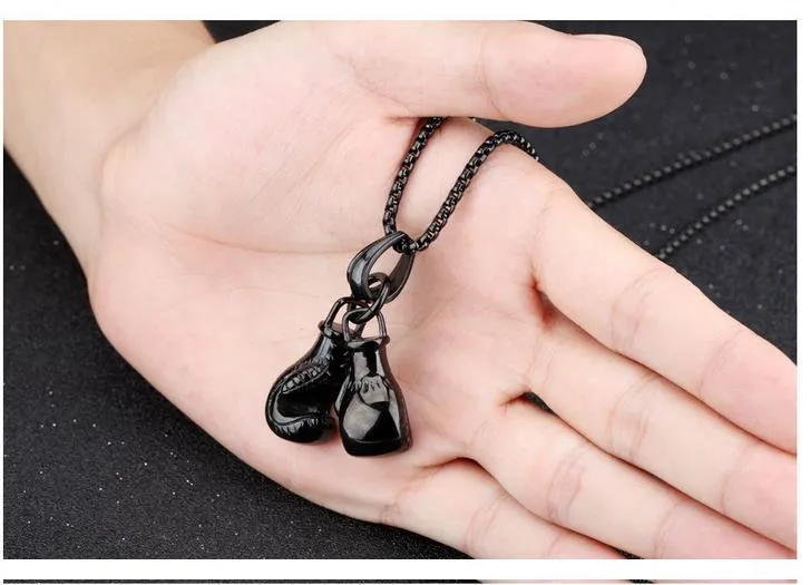 U7 Cool Sport New Men Collier Fitness Fashion Fashion en acier inoxydable Bijoux de paire plaque d'or Boxing Glove Pendants Pendants Access2452460