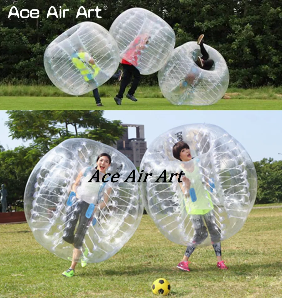 Round Transparent Middle Hollow Inflatable Bumper Ball with Fixed Rope Surface Depression Inside for Competition and Recreational Activities