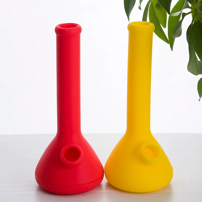 Pipe à eau en silicone avec tige en silicone, plate-forme pétrolière de collecteur de nectar en silicone, narguilé, narguilé en silicone pour conduite d'eau portable 454