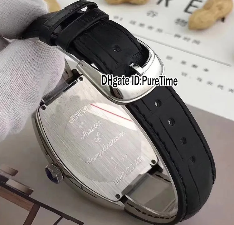 Yeni Croco Koleksiyonları Kafatası İskeleti Gümüş Dövme Dial Otomatik Erkek İzle Siyah Deri Kayış Spor Saatler Ucuz Puretime B118