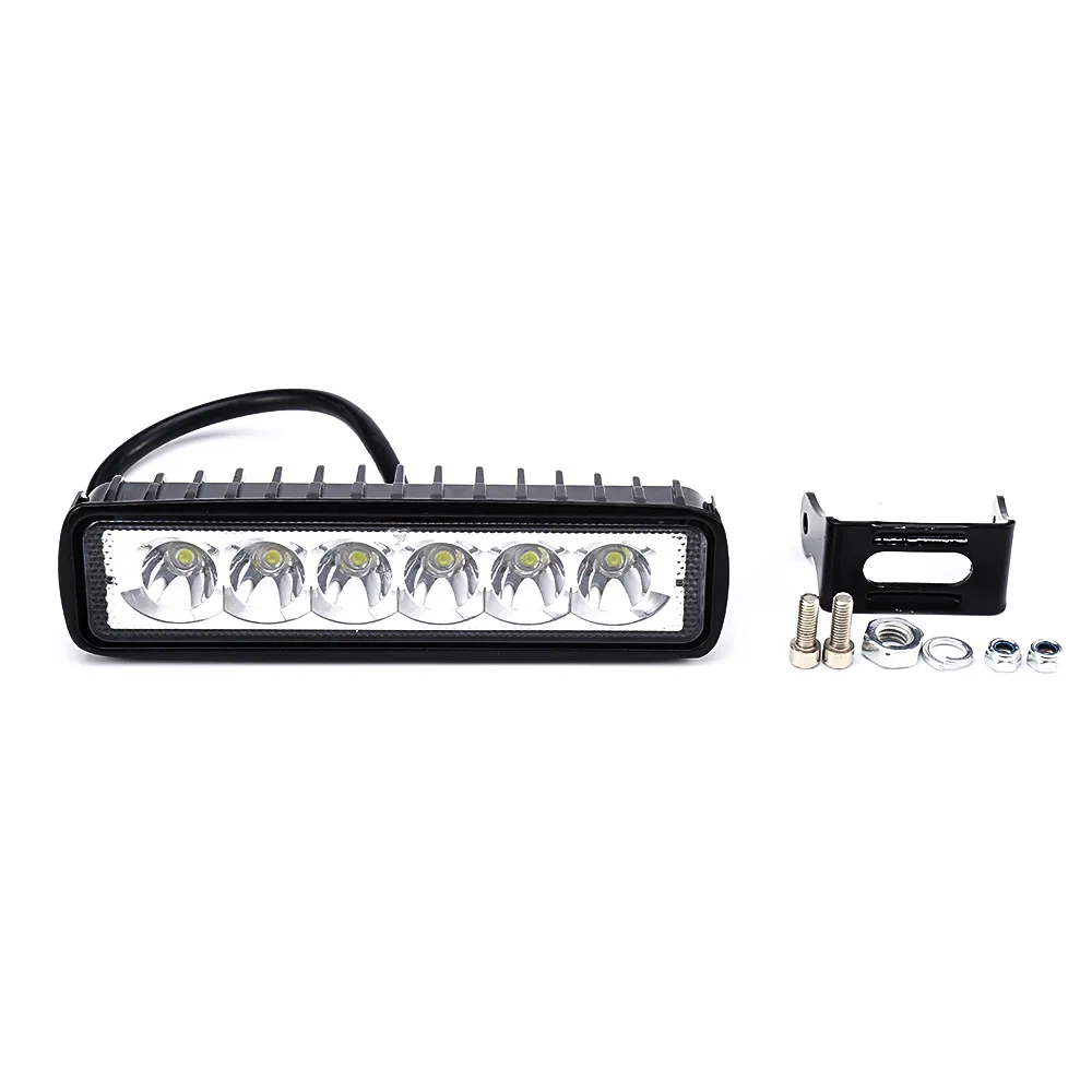 Pampsee 18w 12v 6000K 1200lm Spotlight Lâmpada de inundação de condução de nevoeiro Offroad Luz de trabalho Luzes Luzes para Jeep Suv 4WD Barco Truc