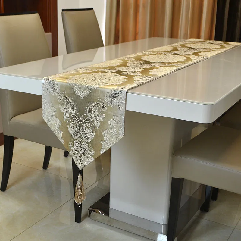 Camino de mesa jacqurard minimalista europeo moderno de lujo para mesa de centro, mantel individual, mantel decorativo, 32 cm x 210 cm296A