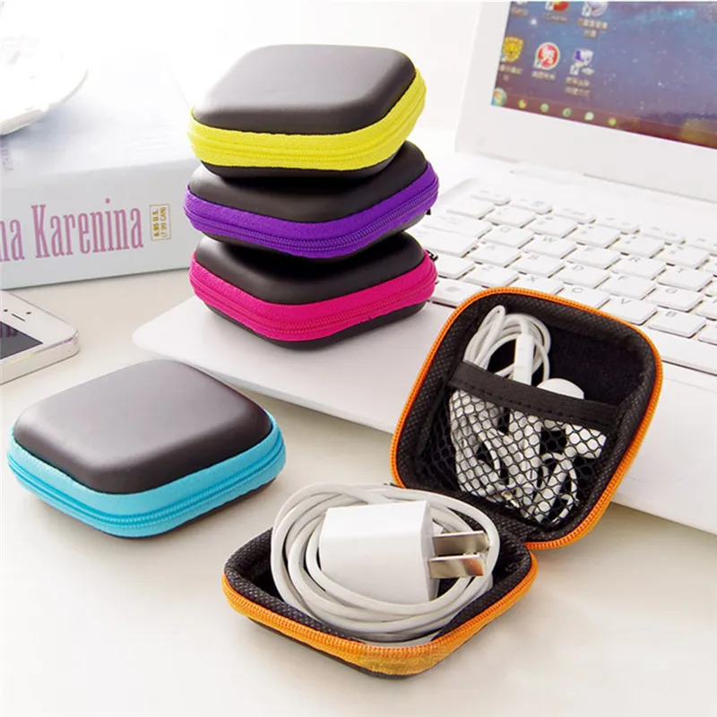 Taşınabilir Mini Seyahat Kulaklık Çanta Makyaj Organizatör Depolama Taşınabilir Sert Kulaklık Durumda Kulaklık Çanta / USB Kablosu Organizatör / mini Earbu