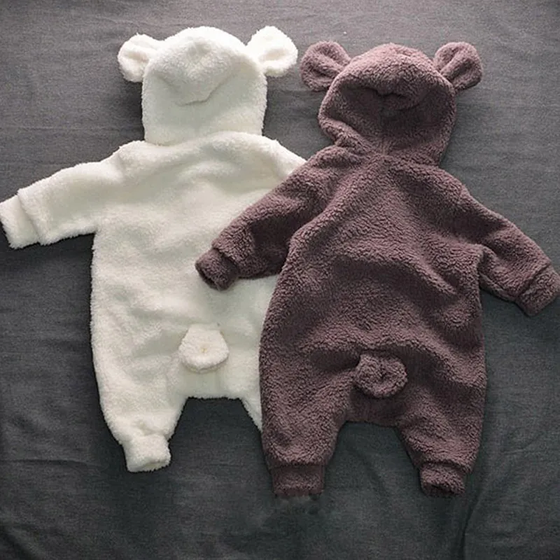 Ropa Infantil Para Bebés Mameluco Para Bebés Oso Lindo Orejas De Terciopelo De Doble Cara Unidos Niños Niñas Ropa De Invierno Cosecha Arrastrando La Ropa 10,41 € | DHgate