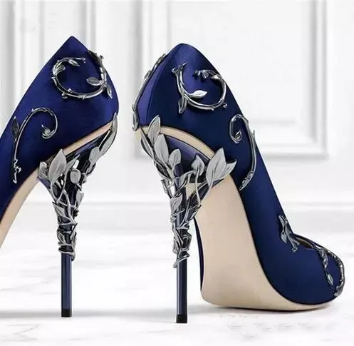 Ornamental Filigree Leaves Spiralling Naturally Up Heel White Women Wedding Shoes Chic Satin Stiletto Heels Eden Pumps Bridal