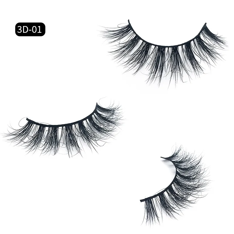 3D nertsen valse wimpers make-up 100% echte nertsen charmante slanke 3D-meerlaags dikke valse wimpers oog wimpers make-up