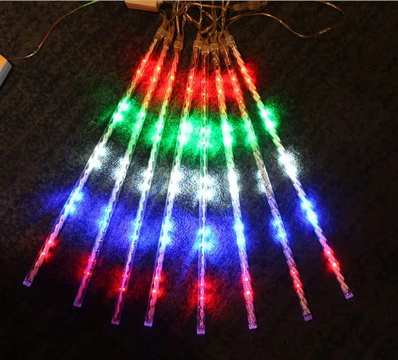 Weihnachtslaterne für den Außenbereich, 50 cm, 30 cm, 8 Stück/Set, Meteorschauer-LED-Laternenkette, Neon-Wasserfall-Lichter, bunte Pop-Deko-Lichter