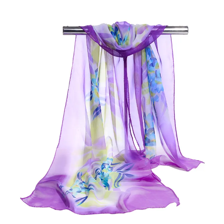 2018 New flower print chiffon woman scarf shawl sunscreen hijab scarf printing scarf 50 * 160 cm bandanas 