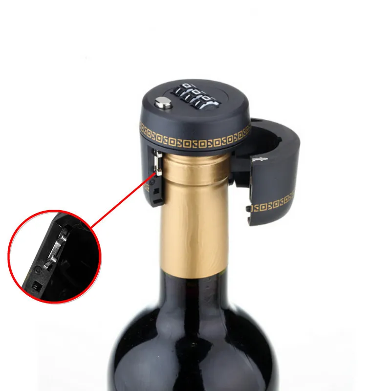 1pc bouteille en plastique mot de passe verrouillage serrure à combinaison bouchon de vin bouchon à vide dispositif fechadura pics serrures professionnelles candados