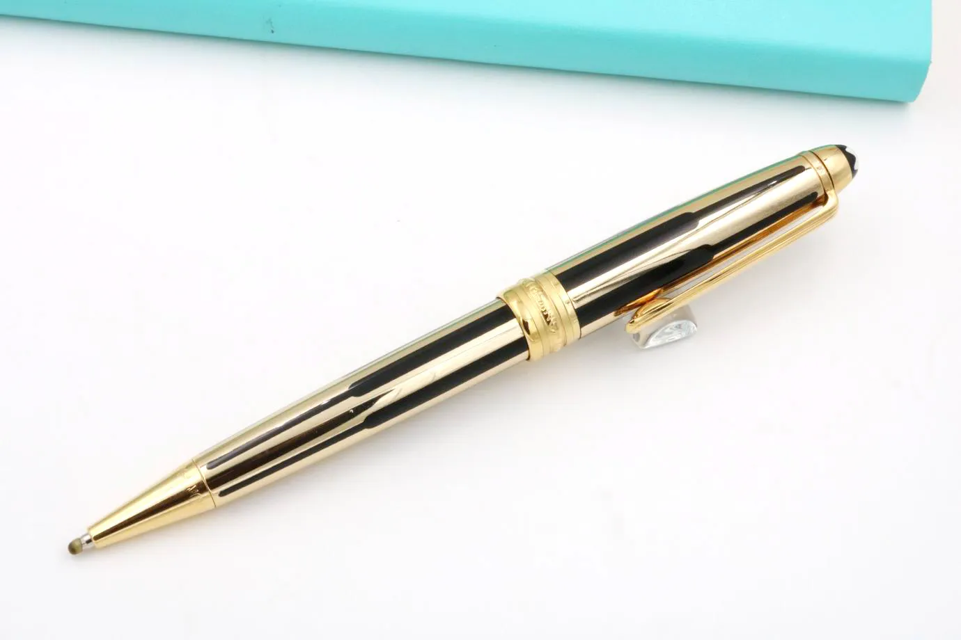 Yazma malzemeleri altın siyah klasik desen metal lüks 163 Serisi Beyaz Pen313a