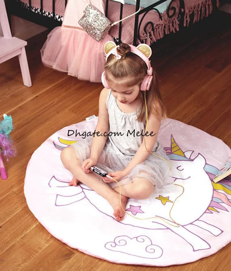 INS Dim 90cm Baby Creeping Matten Fox Unicorn Spielmatten Dekorative Krabbeldecke Kinderzimmer Gepolsterter Bodenteppich 6Farbe frei wählen