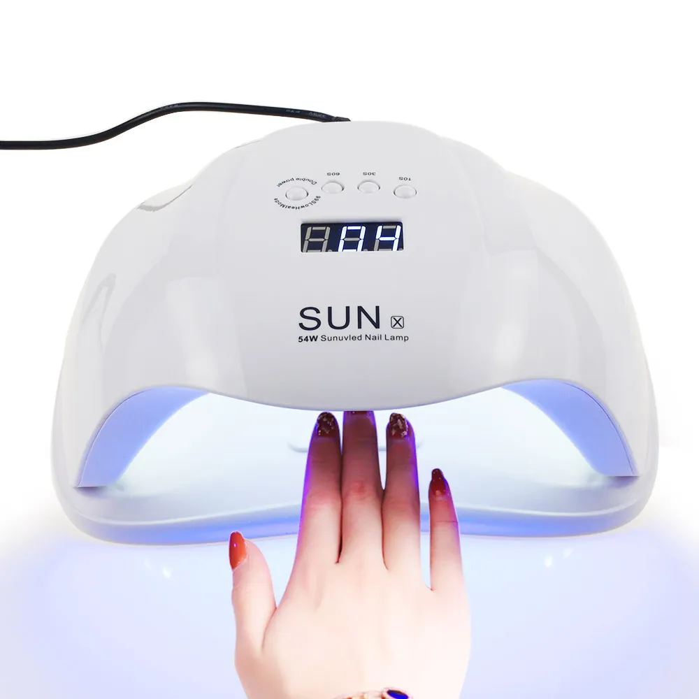 Sun X 48/54W Nageltork UV LED -nagellampa LCD -skärm 36 LED -torktumlare för härdning av Gel Polish Auto Sensing Manicure Tool