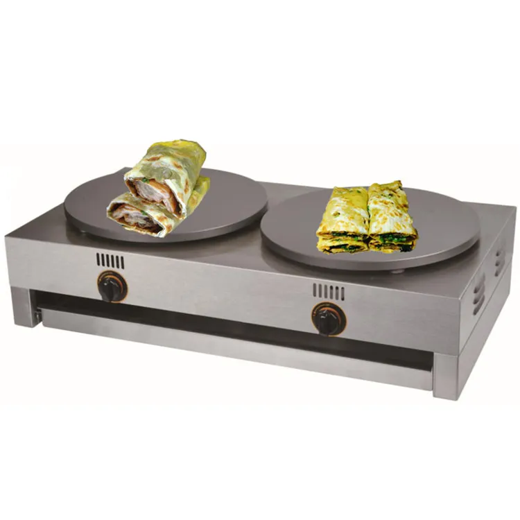 Wholesale Commercial Gas Crepe Rotating Maker Machine Double Head Crepe