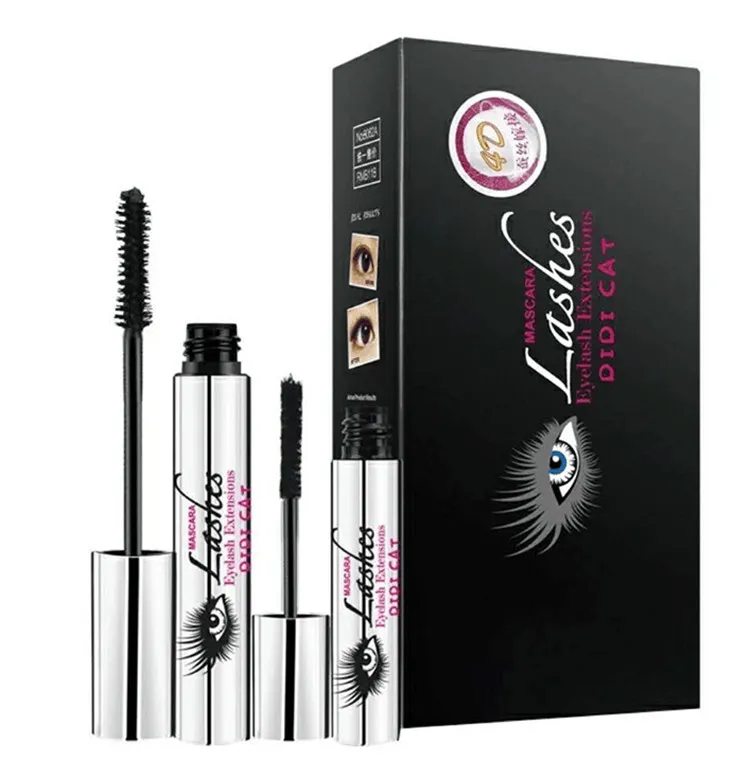 New Hot Maquiagem DiDi Cat 4D Rímel 2 pçs / set DIDI Cat Lashes Extenções de Pestana Com Fibra DDK Mascara DHL grátis